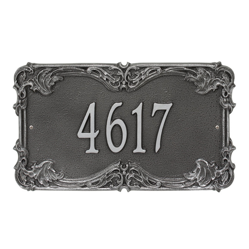 Plaque d'adresse murale 1 ligne Signature Series, Gris, Oui, Gris fumée