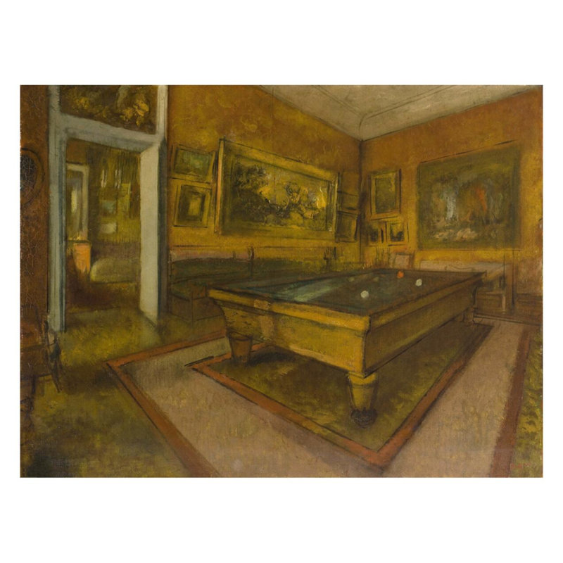 «Billiard Room at Menil-Hubert» par Edgar Degas - Estampe numérique, H 22 po x l 28 po