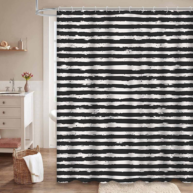 Rideau de douche blanc sans couture avec 12 crochets, L 72 po x l 72 po