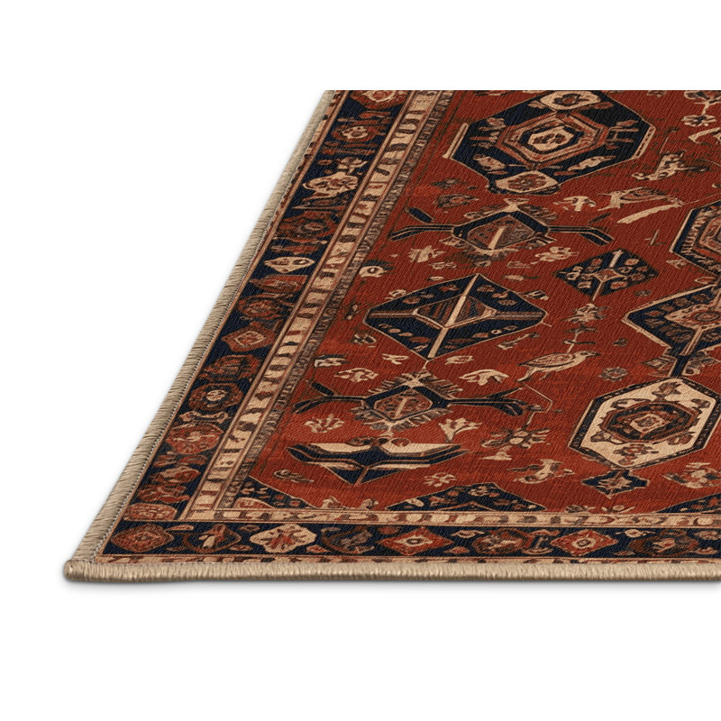 Tapis brun lavable à la machine, Rectangle 7 pi x 9 pi