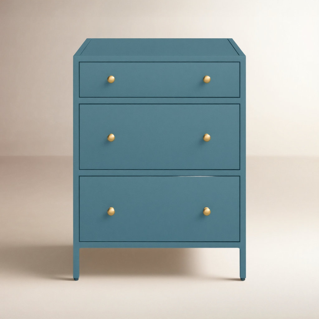 Walee 3-Drawer Nightstand, Blue