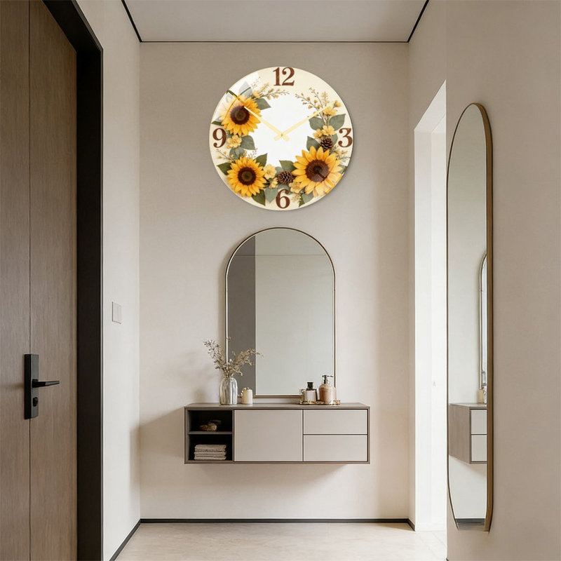 Horloge murale tournesol 24 po