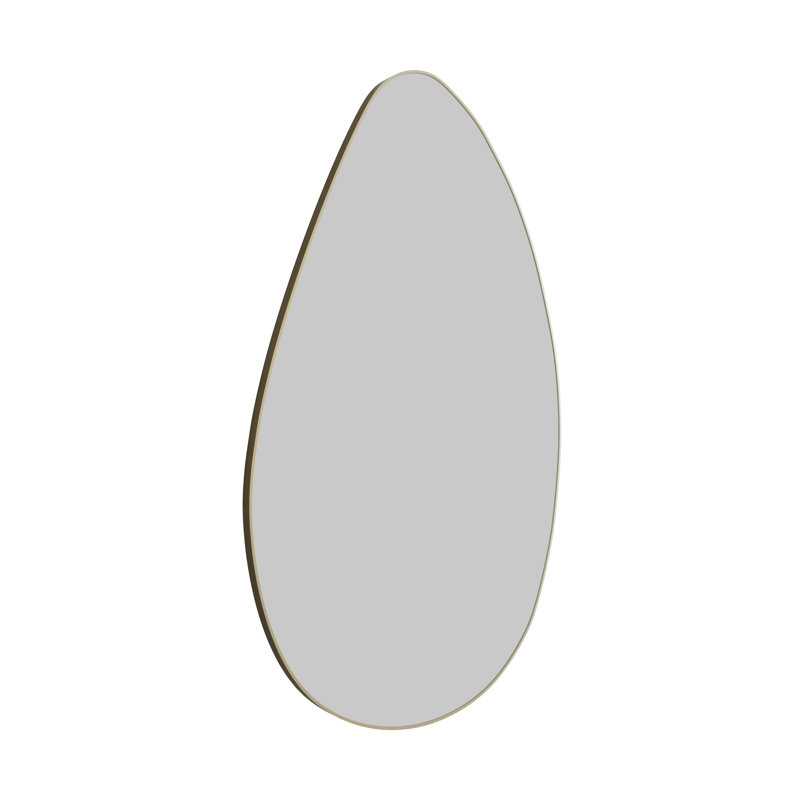 Wall Mounted Mirror, Oval, Satin Brass, 28" x 48"