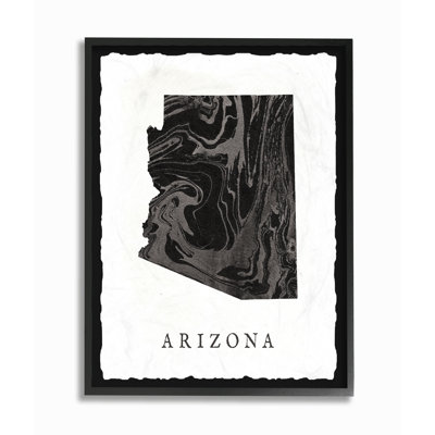 «Marbleed paper Arizona State Silhouette», impression