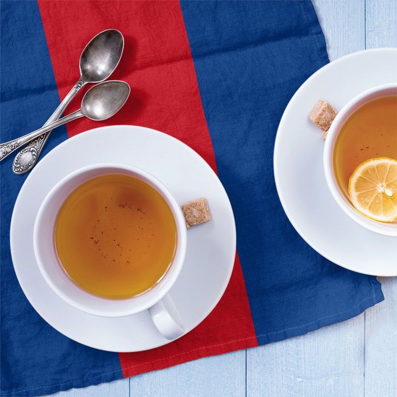 Stripe Tea Towel Kitchen Towel, Cotton Twill, Blue/Red Texas Baseball
