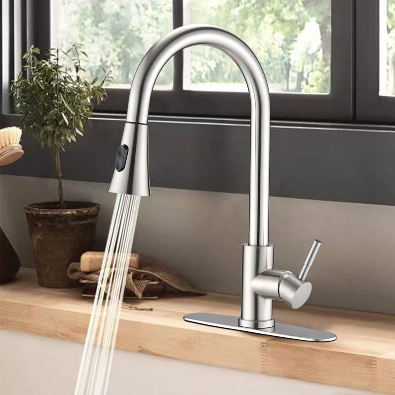 NOVEL Pull Out Kitchen Faucet, Brushed Nickel