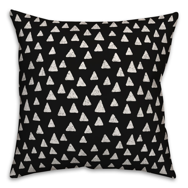 Polka Dots Reversible Throw Pillow, 20" x 20", Black/White Geometric 5