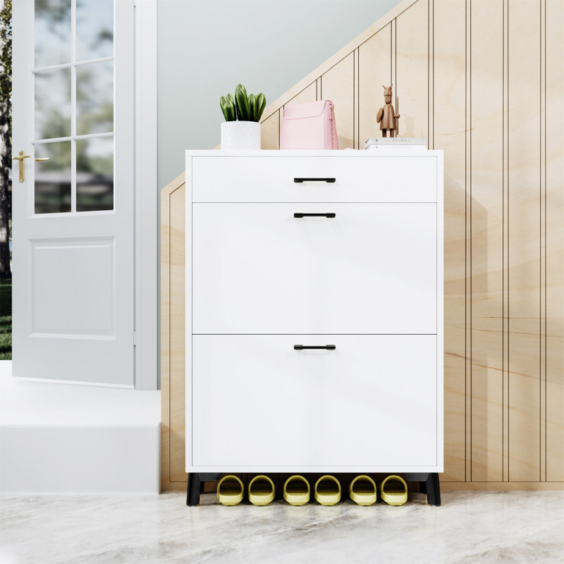 Shoe Storage Cabinet For Entryway, White