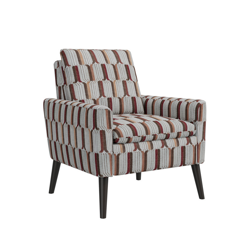 Maisel Upholstered Armchair, Brown/Red/Tan Polyester