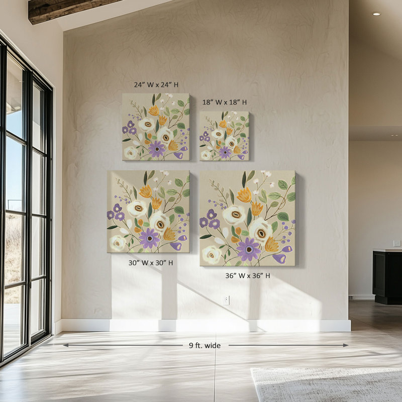 "Joyful Arrangement II" par Carol Robinson, reproduction sur toile, H 18 po x l 18 po x P 1 po