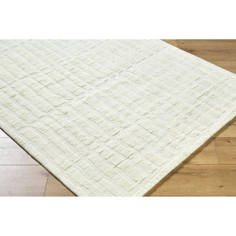 Elayne Hand Knotted Wool Abstract Indoor Rug, Rectangle 5'3" x 7'6"