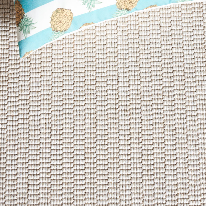 Tapis ivoire / intérieur / extérieur en polyester tissé à la machine Tiza, Rectangle 5 pi x 7 pi 6 po