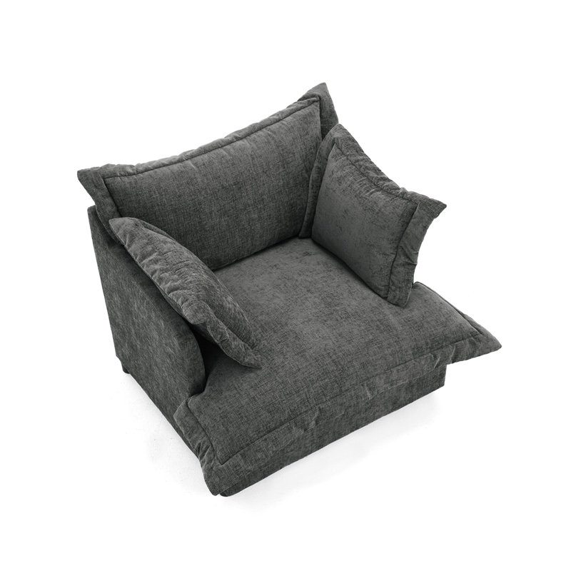 Upholstered Armchair, Dark Grey