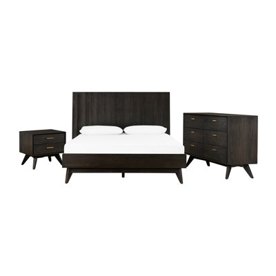Ensemble de chambre avec lit plateforme 4 pièces Njall