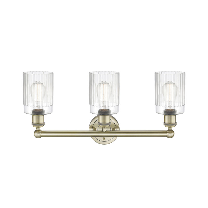 Kamena 3 - Light Dimmable Vanity Light, Clear, Antique Brass