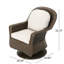 Fauteuil club pivotant (2 chaises) - brun. Siège élégant et d'extérieur. Et en fer. Coussins à eau. Sièges de 2 po. 30,36 po Profondeur, 32,92 de largeur, 35,66 de hauteur. Poids de 33,91 lb. 33,5 33,25 30,25 Hauteur,