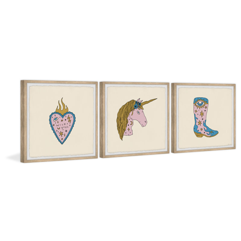 Hasnain Wild Soul Journey by Marmont Hill - 3 Piece Single Picture Frame Painting Set, 61''H x 61''W