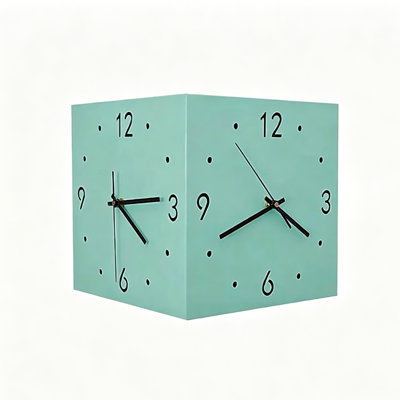 Horloge murale moderne à double face en métal, mouvement de balayage silencieux pour une utilisation domestique et commerciale