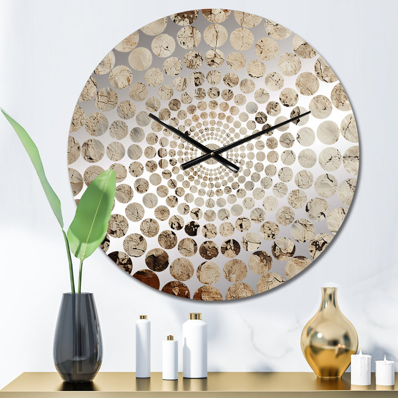 Gray Rhythms Champagne I - Horloge murale champagne, Médium