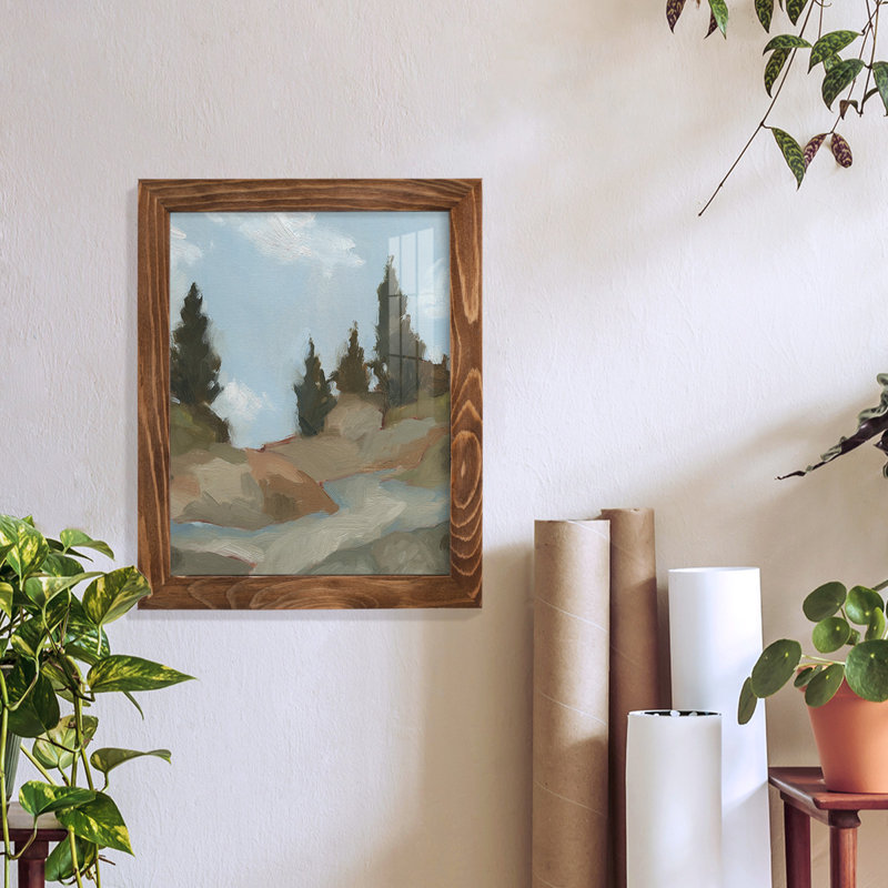 West Fourche Trail II sur papier, H 11 po x l 9 po x P 1 po, Noyer