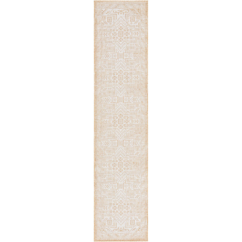 Tapis d'extérieur couleur ivoire Chand, Tapis de couloir 2 pi 7 po x 12 pi