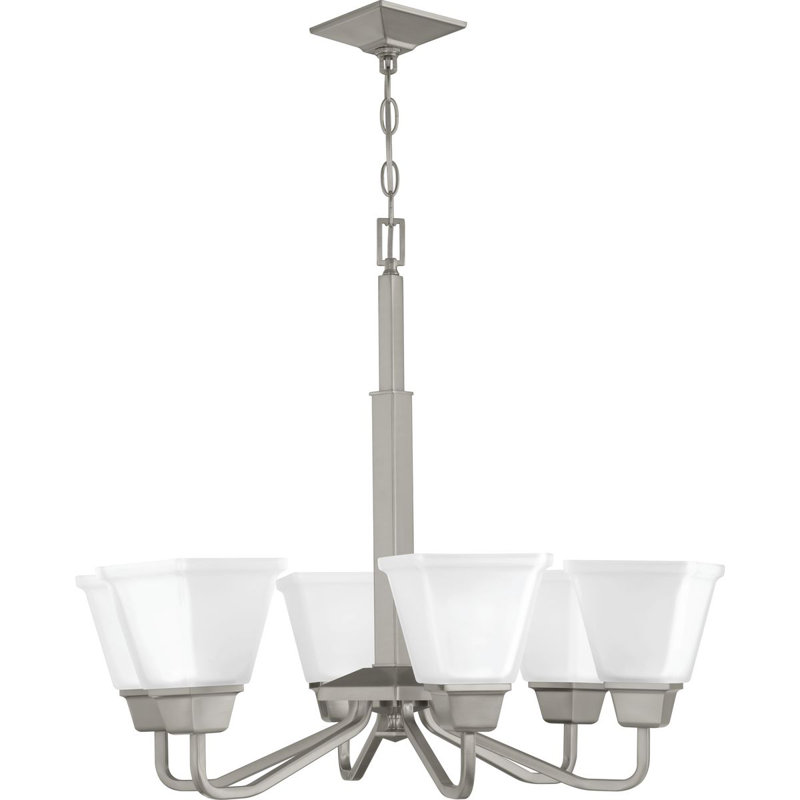 Jadyn 6 - Light Dimmable Classic / Traditional Chandelier, Brushed Nickel