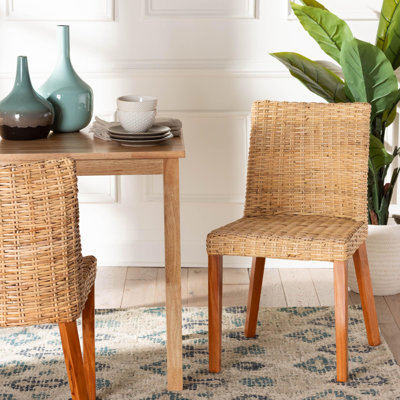 Chaise d'appoint en bois massif beige Beola