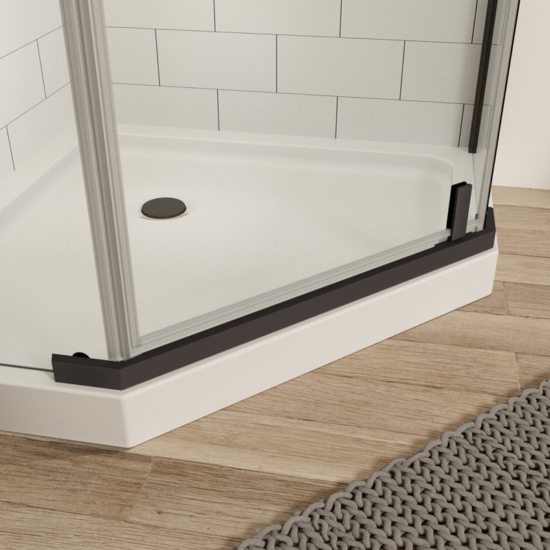 Frameless Neo-Angle Pivot Shower Door, Matte Black