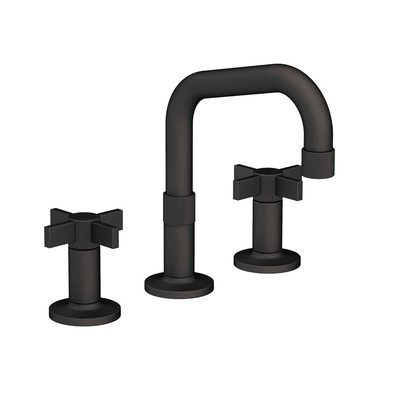 Pardees Widespread Bathroom Faucet with Drain Assembly, Flat Black