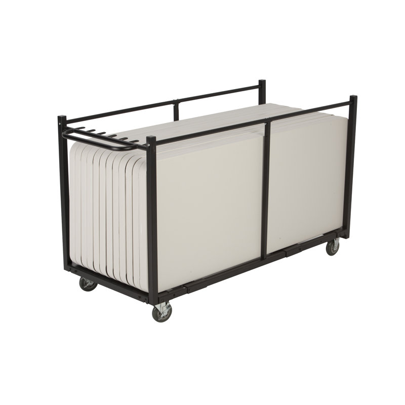 Heavy Duty Black Steel Table Cart for 8 Tables