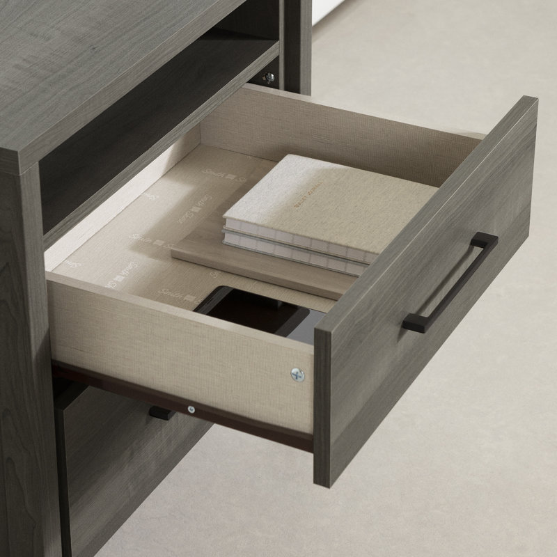 Gravity 2 - Drawer Nightstand, Gray Maple/Black
