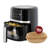 MegaChef 4 Quart Digital LED Display Electric Air Fryer with Transparent Window in Black with 125 Piece Paper Liners