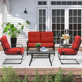 Alekto 4 - Person Patio Conversation Sets with Cushions