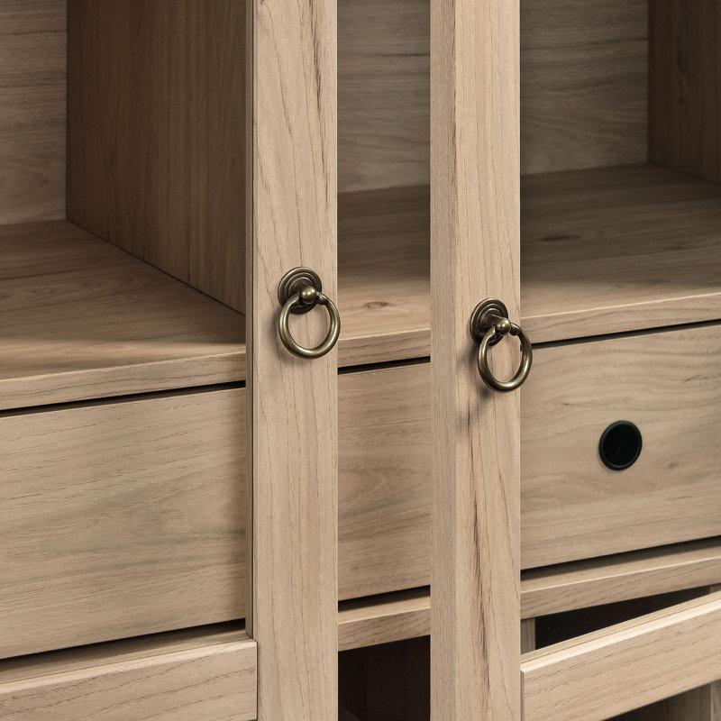 Nolan Arched Bar Cabinet, Light Oak