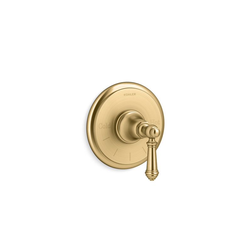Artifacts® Thermostatic Valve Trim with Lever Handle, Vibrant Brushed Moderne Brass
