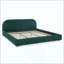 Structure de lit rembourrée de style minimaliste moderne avec tête de lit haute incurvée, tissu en fil de cercle de qualité supérieure et support de pieds robuste, matelas non inclus-1237234292-1237234293