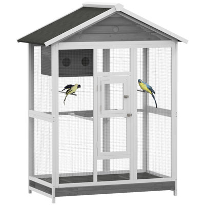 Bird Cage Fir Wood/Steel 1 Piece Gray