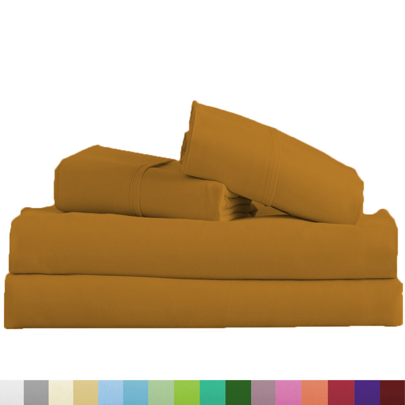 Signature Series Microfiber Sheet Set, Cal.King Sheet Set + Fitted Sheet + 2 Pillowcases, Light Brown
