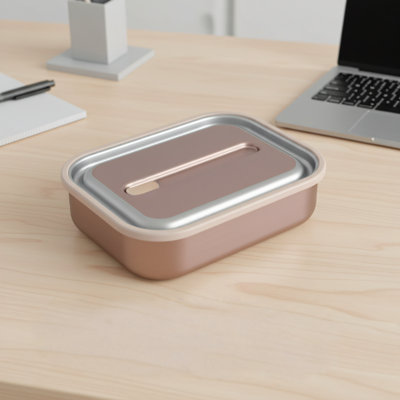 Or rose, boîte à lunch de style japonais à l'épreuve des fuites, va au micro-ondes avec séparateur amovible et couvercle scellant, résistant aux odeurs, résistant aux taches et durable.