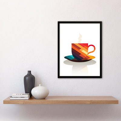 Bold Modern Kitchen Art Coffee Cup Geometric Minimalist - Single Picture Frame Print