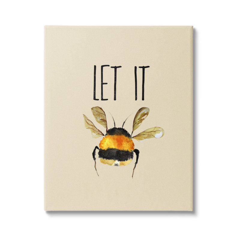 Let It Bee Insect, Estampe numérique Farmhouse, H 20 po x l 16 po x P 1,5 po