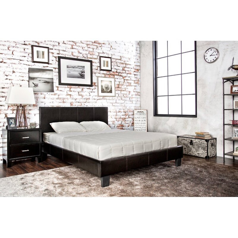 Aveiro Vegan Leather Platform Bed, California King, Espresso