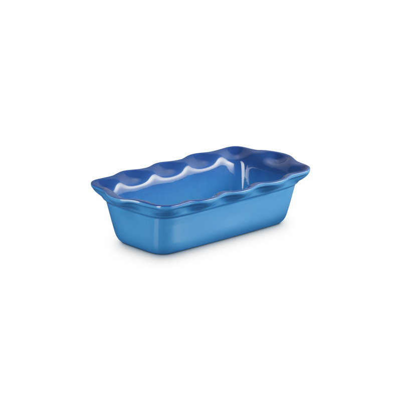 Le Creuset Stoneware Heritage Pie Dish & Fluted Loaf Pan, 9 In. Each, Oyster, Blue