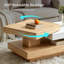 Modern Rotatable Coffee Table with Adjustable LED Lights for Living Room
