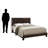 Warminster Transitional Brown Leather Look in Queen Size Bed, 45.6'' H X 64.05'' W X 85.11'' L