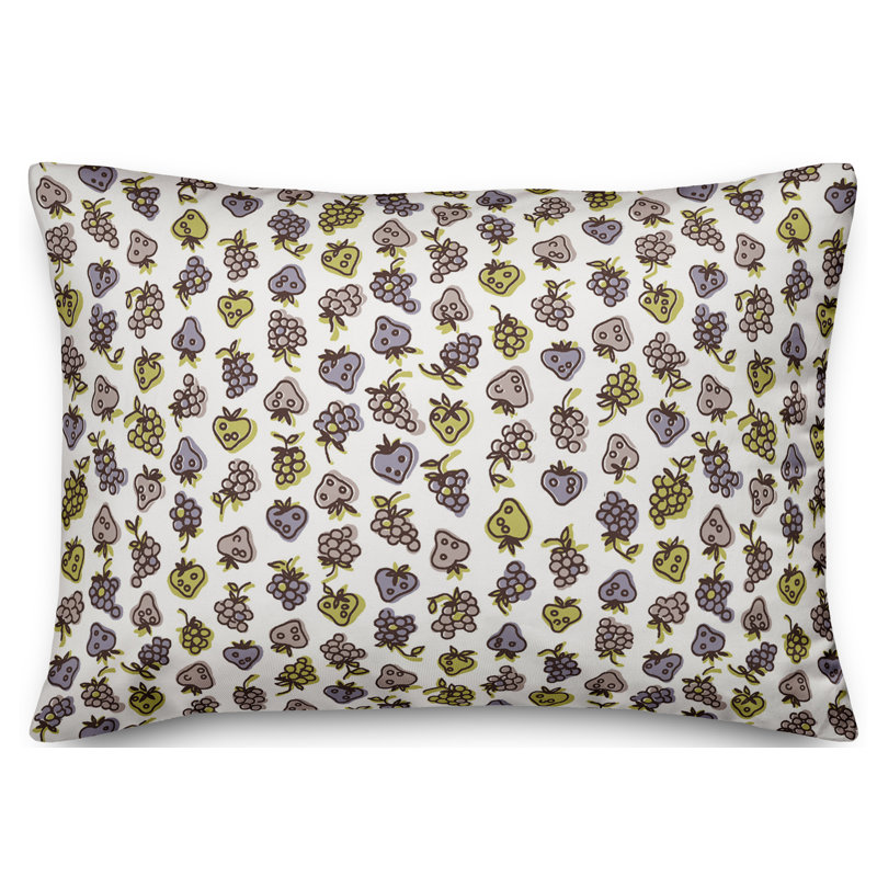  Coussin Fruit, Gris / Vert