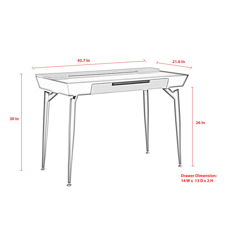 Bureau avec 3 tiroirs et rangement supérieur, Blanc / naturel