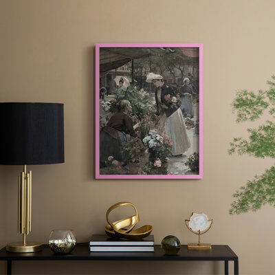Reproduction florale vintage encadrée CCxxi - bois massif