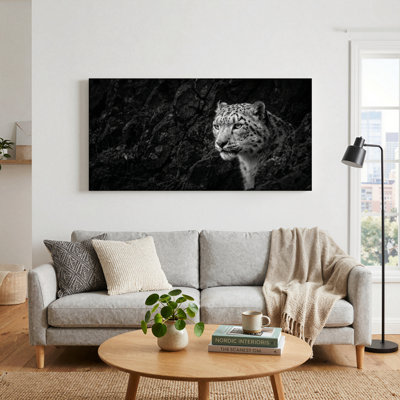 Snow Leopard Canvas Wall Art Oil Painting Print Set Of 1