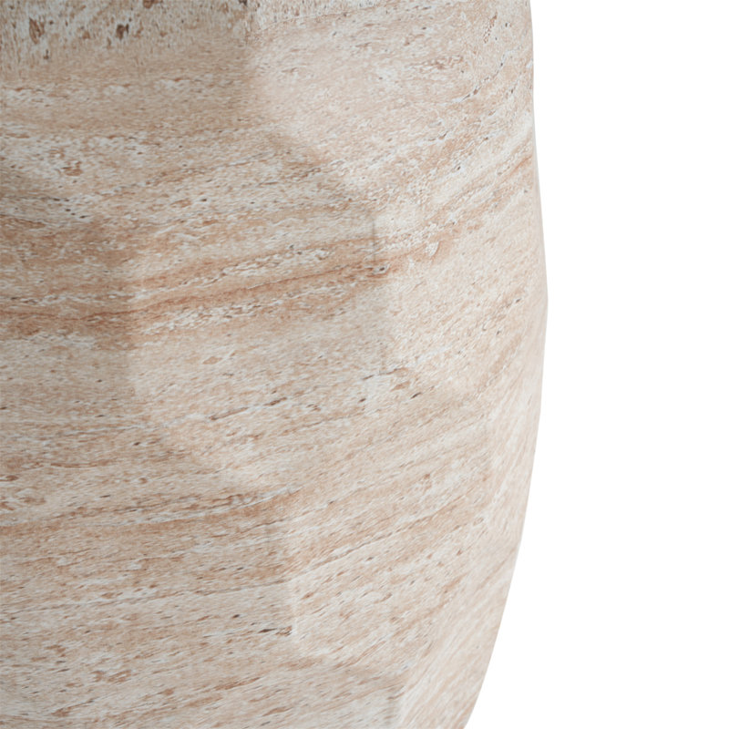 Outdoor/Indoor Lightweight Concrete Side Table,Travertine Finish